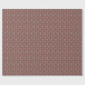 Retro Red Specized Linoleum Pattern Cadeaupapier (Vlak)