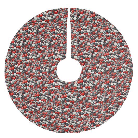 Retro Red Specized Linoleum Pattern Kerstboom Rok (Voorkant)