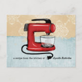 Retro Red stand mixer recept cards Briefkaart (Voorkant)