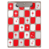 Retro Red Starbursts Clipboard Klembord (Voorkant)