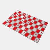 Retro Red Starbursts deur Mat (Schuin)