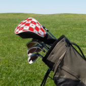 Retro Red Starbursts Driver Hoesje Golfheadcover (Insitu)