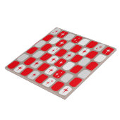 Retro Red Starbursts keramische tegel Tegeltje (Zijkant)
