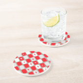 Retro Red Starbursts Sandstone Drink Onderzetter (Zijkant)