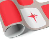 Retro Red Starbursts Verpakking papier (grote afdr (Rol Hoek)