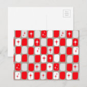 Retro Red Starburts Briefkaart (Voorkant / Achterkant)
