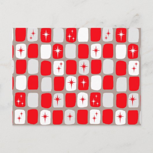 Retro Red Starburts Briefkaart (Voorkant)