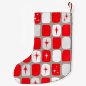 Retro Red Starburts kerststoppingen Kleine Kerstsok (Achterkant)
