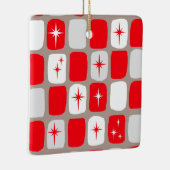 Retro Red Starburts kerstversiering Keramisch Ornament (Rechts)