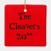 Retro Red Starburts kerstversiering Keramisch Ornament (Achterkant)