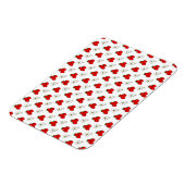 Retro Red Strawberry en ventilatorpatroon Magneet (Linkerzijde)