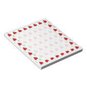 Retro Red Strawberry en ventilatorpatroon Notitieblok (Schuin)