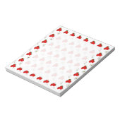 Retro Red Strawberry en ventilatorpatroon Notitieblok (Linkerzijde)