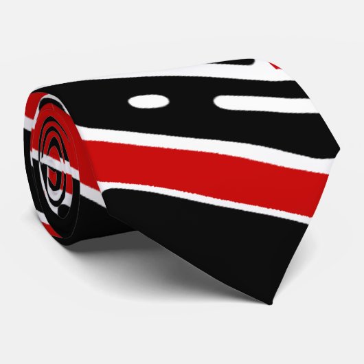 Retro Red Stripe Stropdas (Opgerold)