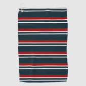 Retro Red Stripes Golfhanddoek (Voorkant)