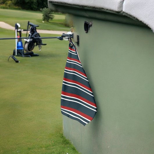 Retro Red Stripes Golfhanddoek