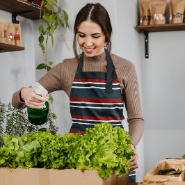 Retro Red Stripes Schort