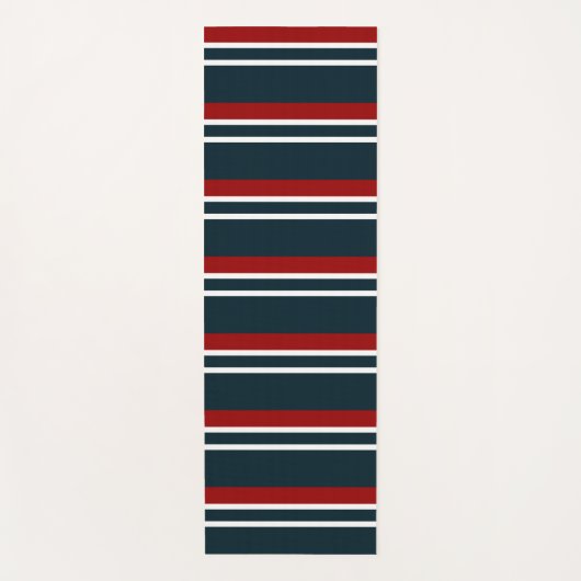 Retro Red Stripes Yogamat (Voorkant)