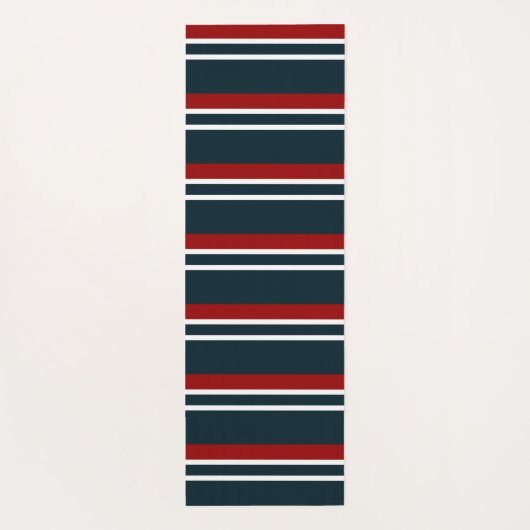 Retro Red Stripes Yogamat (Achterkant)