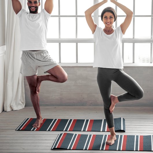 Retro Red Stripes Yogamat