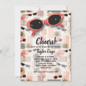 Retro Red Sunglazen Dag Invitaties (Voorkant)
