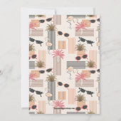 Retro Red Sunglazen Dag Invitaties (Achterkant)