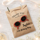 Retro Red Sunglazen Dank je Bedankzakje (Geknipt)