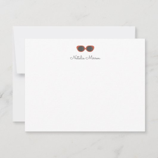  Retro Red Sunglazen Polka Dot Pattern Notitiekaartje (Voorkant)