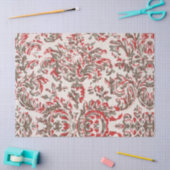  Retro Red Taupe Cream Mid Century Patroon Tissuepapier (Craft)