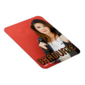 Retro Red Text Overlay Unieke Vet Afstuderen foto Magneet (Rechterzijde)