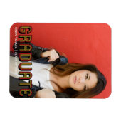 Retro Red Text Overlay Unieke Vet Afstuderen foto Magneet (Horizontaal)