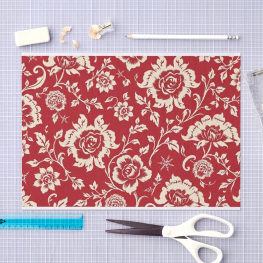  Retro Red toile de jouy Tissuepapier (Craft)