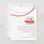 Retro Red Trailer Wedding Invitation Kaart (Voorkant)