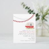 Retro Red Trailer Wedding Invitation Kaart (Staand voorkant)