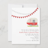 Retro Red Trailer Wedding Rehearsal Dinner Kaart (Voorkant)