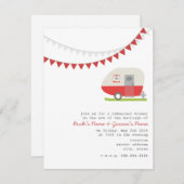 Retro Red Trailer Wedding Rehearsal Dinner Kaart (Voorkant / Achterkant)