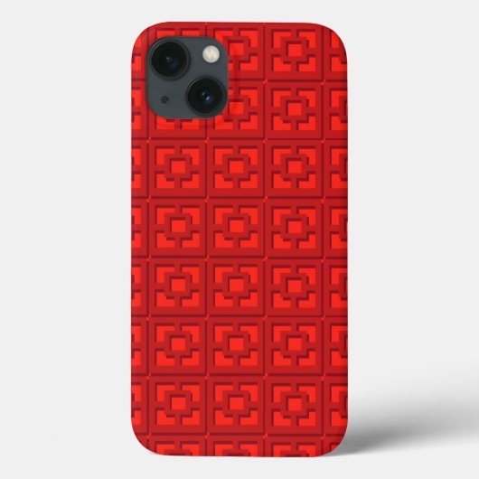 Retro Red Trellis iPhone/iPad case (Achterkant)