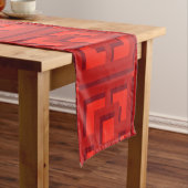 Retro Red Trellis Table Runner Korte Tafelloper (Voorbeeld)