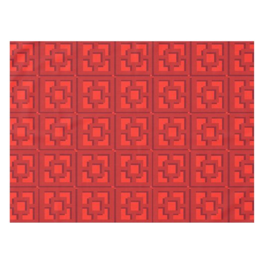 Retro Red Trellis Tablecloth Tafelkleed (Voorkant (Horizontaal))
