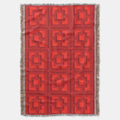Retro Red Trellis Throw Blanket Deken (Voorkant Verticaal)