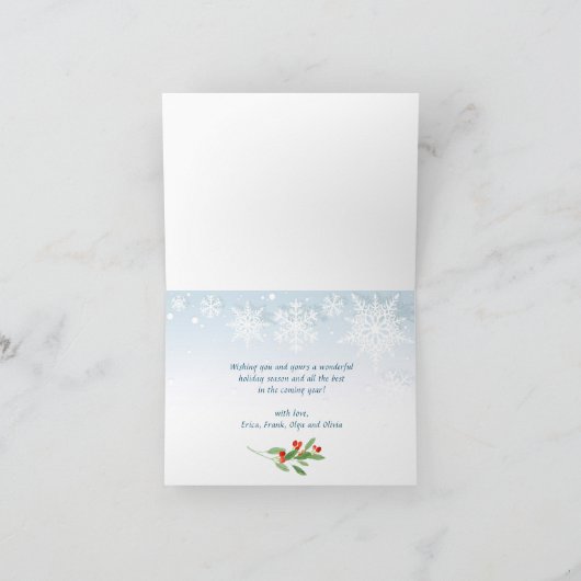 Retro Red Truck 4 PHOTO Kerstgroet gevouwen Feestdagen Kaart (Binnen)