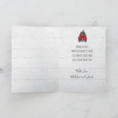 Retro Red Truck en Tree Folded Wenskaart Kaart (Binnen)