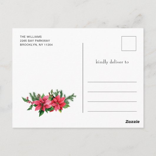 Retro Red Truck Kerstgroet Holiday Foto Briefkaart (Achterkant)