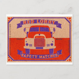 Retro Red Truck matchbox Briefkaart