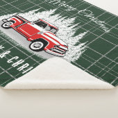 Retro Red Truck Merry Kerstpa Blanket Sherpa Deken (3/4)