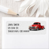 Retro Red Truck op specs Etiket (Insitu)