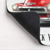 Retro Red Truck op specs Muismat (Hoek)