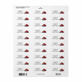 Retro Red Truck op White Etiket (Full Sheet)