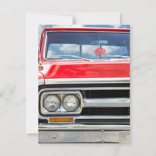 Retro Red Truck Verjaardagsfeestje Kaart (Voorkant)