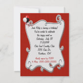 Retro Red Truck Verjaardagsfeestje Kaart (Achterkant)